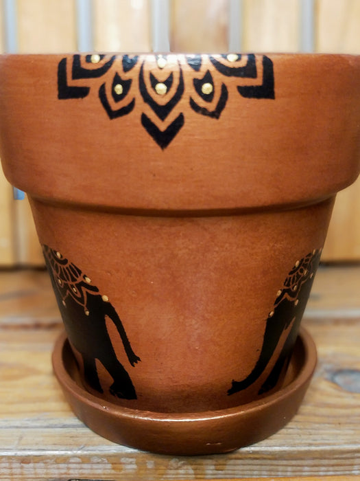 Copper Royal - 6 inch Hand Painted Terracotta Pots