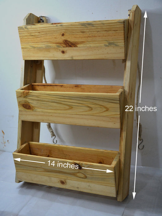 Balcony Railing Wooden 3 Layer Box