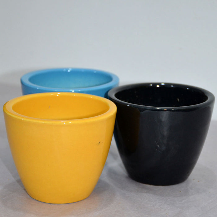 V-Shaped Assorted Ceramic Pots (Set of 3)