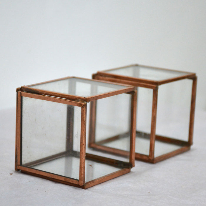 Mini Cube Terrarium Glass Bowls (Set of 2)