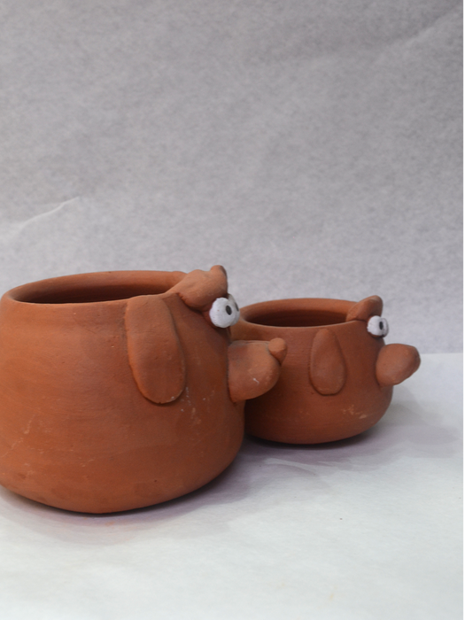 Animal Themed Terracotta Pots (2.5 inches, 4 inches)