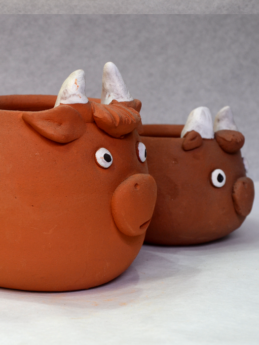 Animal Themed Terracotta Pots (2.5 inches, 4 inches)