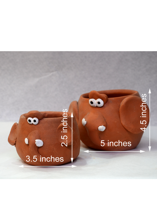 Animal Themed Terracotta Pots (2.5 inches, 4 inches)