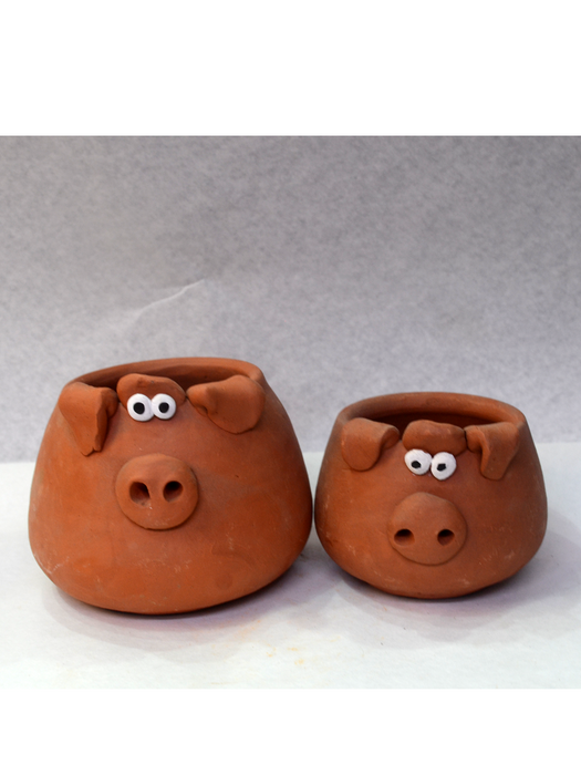 Animal Themed Terracotta Pots (2.5 inches, 4 inches)