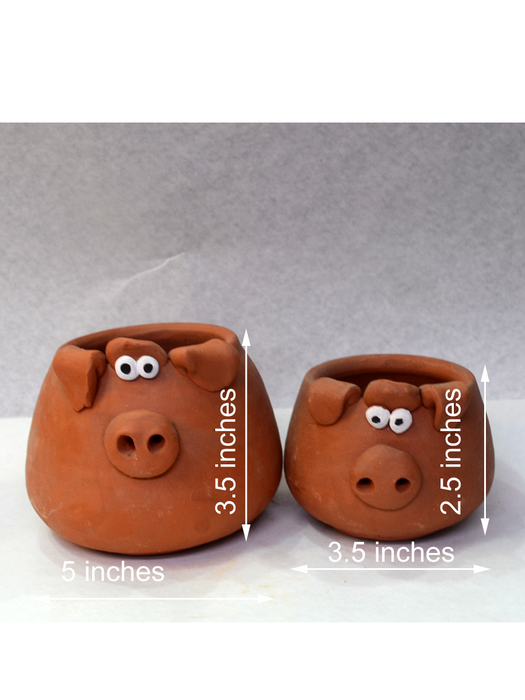 Animal Themed Terracotta Pots (2.5 inches, 4 inches)