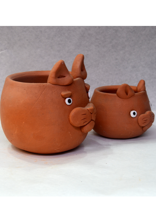 Animal Themed Terracotta Pots (2.5 inches, 4 inches)