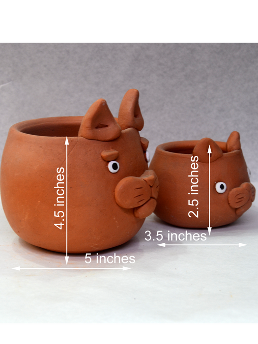 Animal Themed Terracotta Pots (2.5 inches, 4 inches)