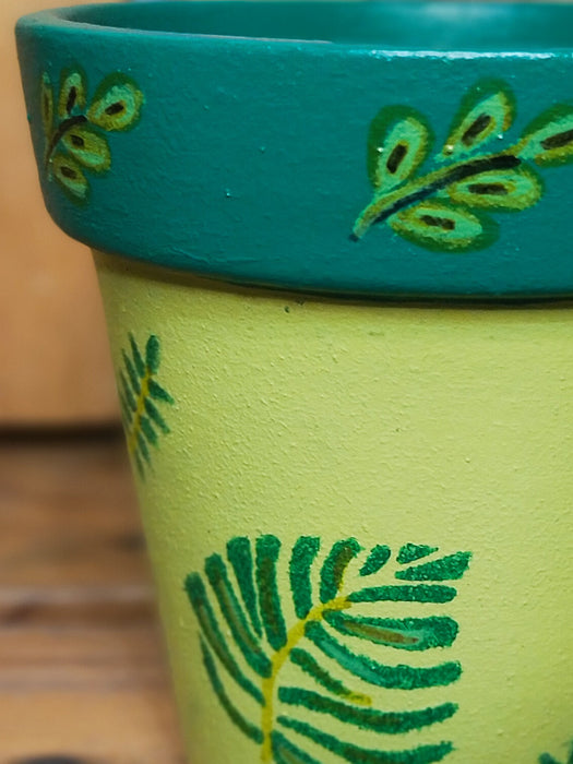Terracotta in Green - 4 inch Hand Painted Terracotta Pots