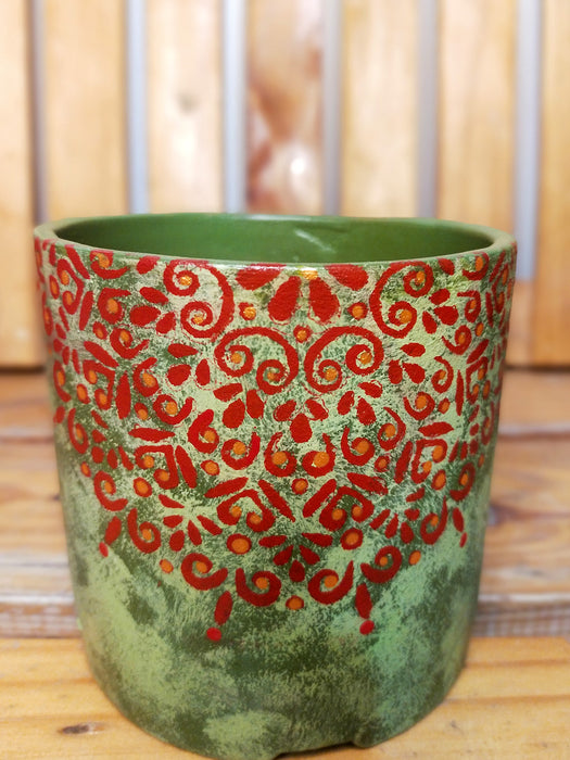 Royally Mottled - 4 inch Hand Painted Terracotta Pots
