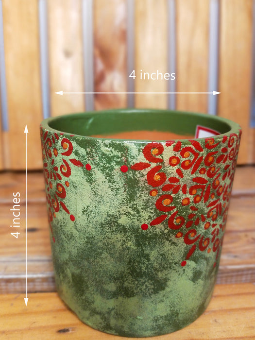 Royally Mottled - 4 inch Hand Painted Terracotta Pots