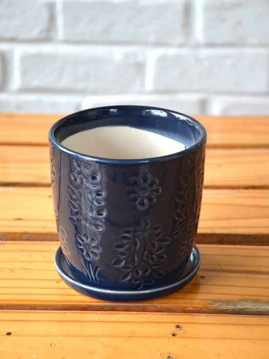 Blue Ceramic Long Pot