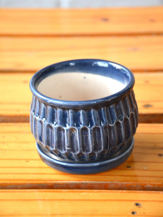 Blue Ceramic Urn Pot Small
