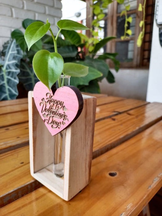 Happy Valentines - 1 Tube Wooden Planter