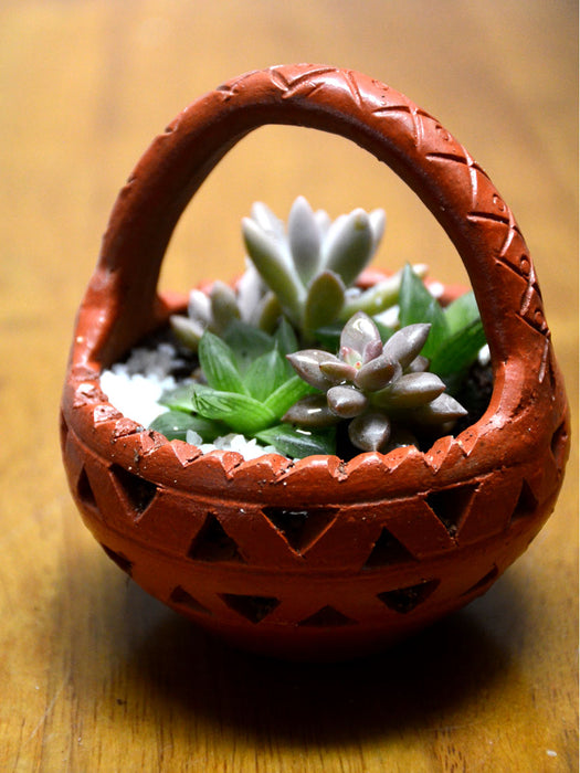 succulent clay pot Succulent Clay Basket — Mudfingers