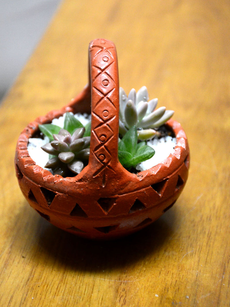 Succulent Clay Basket