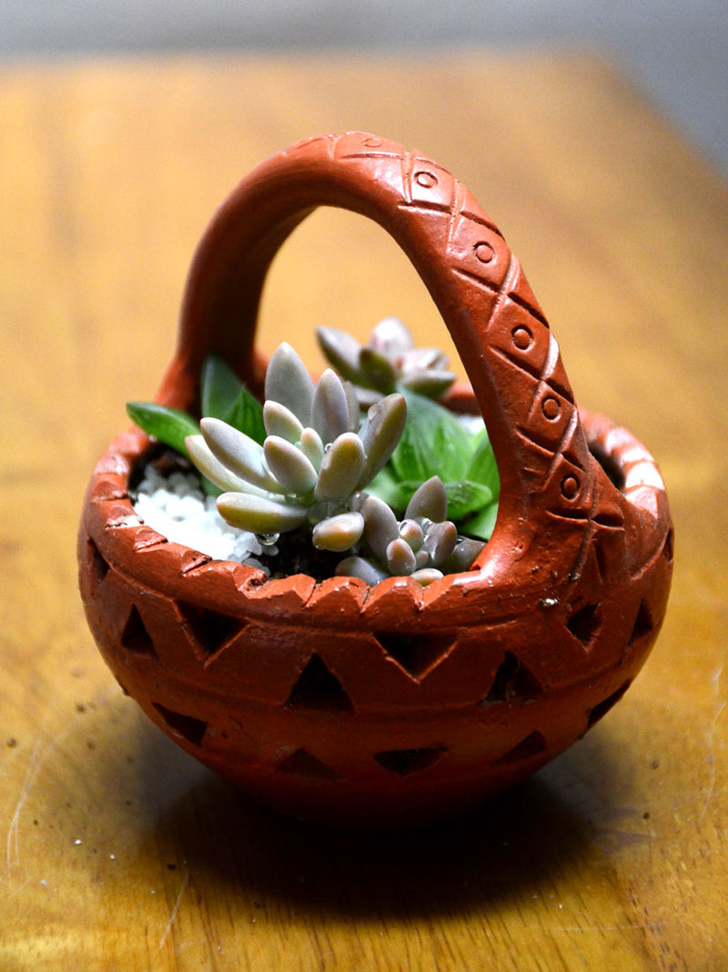 Succulent Clay Basket