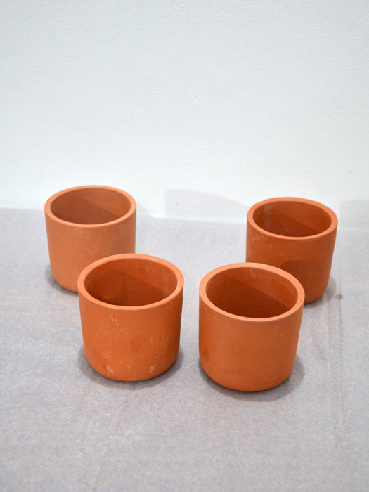 Cylinder Terracotta Pots - 3 Inches (Set of 4)