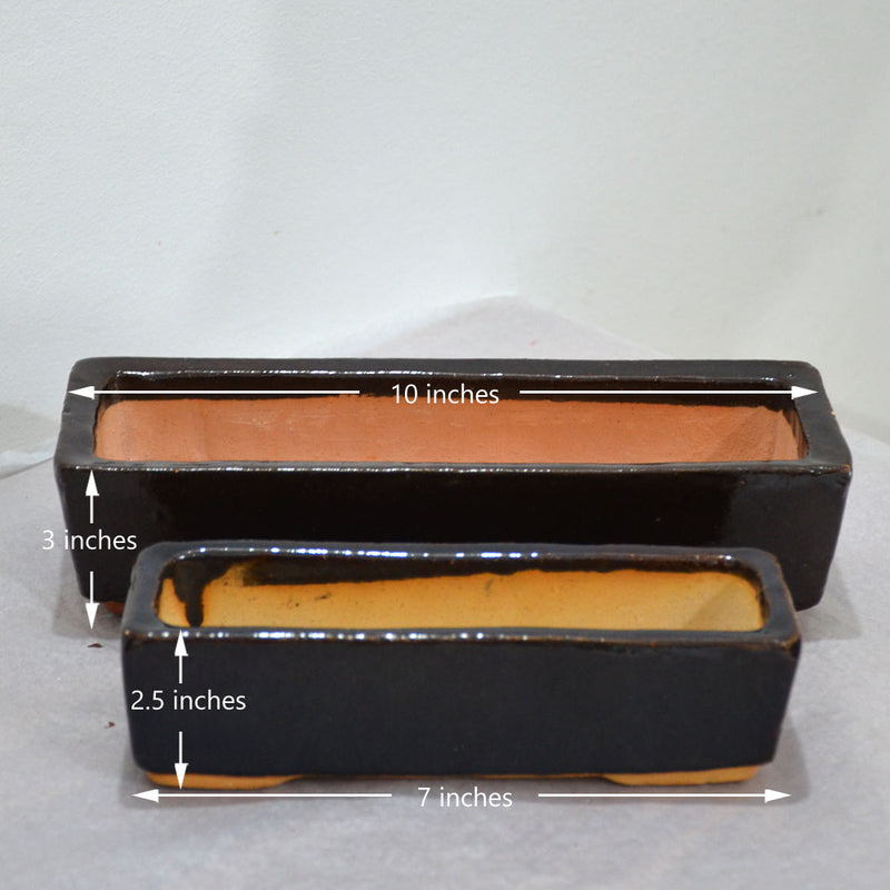 Rectangular Ceramic Pots (Set of 2)