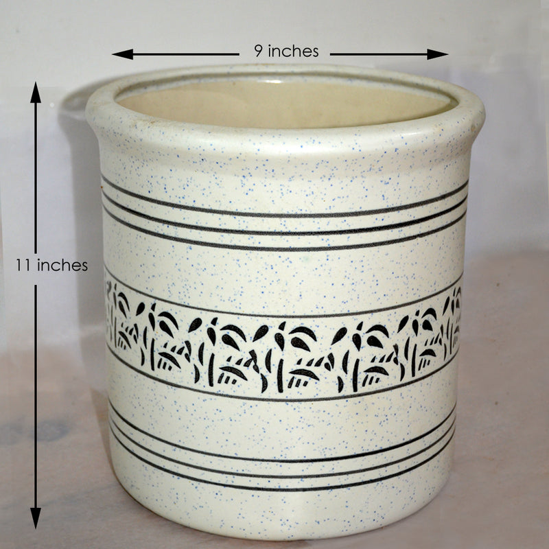 White Ceramic Pot (11 Inches)
