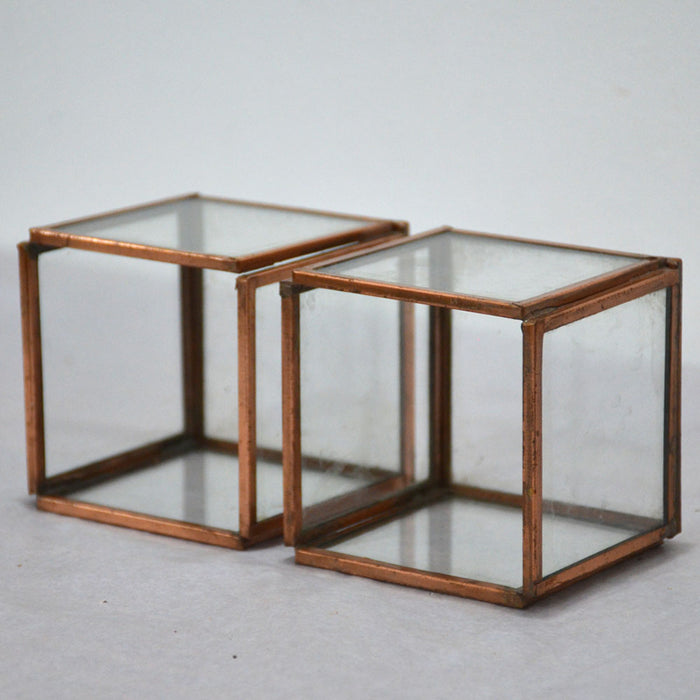 Mini Cube Terrarium Glass Bowls (Set of 2)